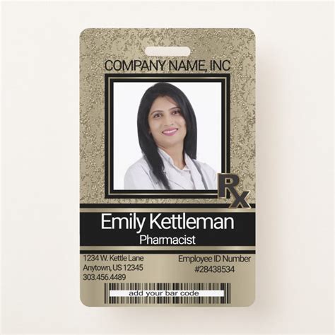 Pharmacy Technician Photo Badge - Gold | Zazzle.com