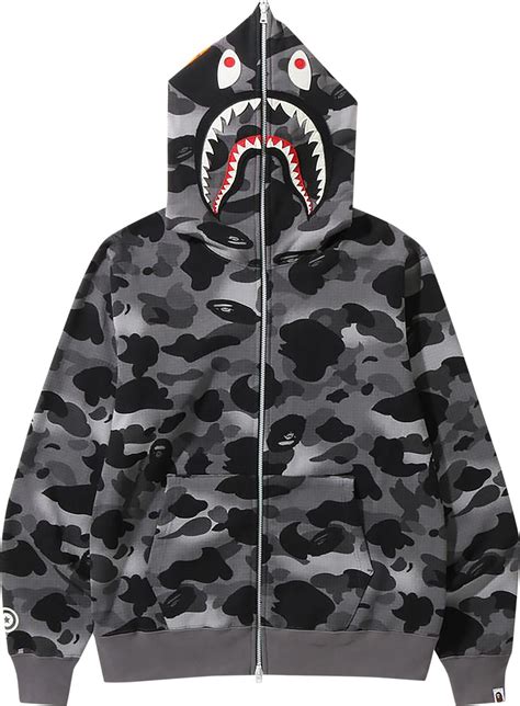 Buy BAPE Grid Camo Shark Full Zip Hoodie 'Black' - 1I80 115 005 BLACK ...