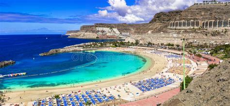 Best Beaches of Gran Canaria - Playa De Los Amadores. Canary Islands Stock Photo - Image of ...