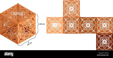 Mandala patterned box. Ethnic decorative elements. Laser cut box template. Jewellery box digital ...