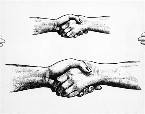 Drawing Of A Handshake posters & prints by Corbis