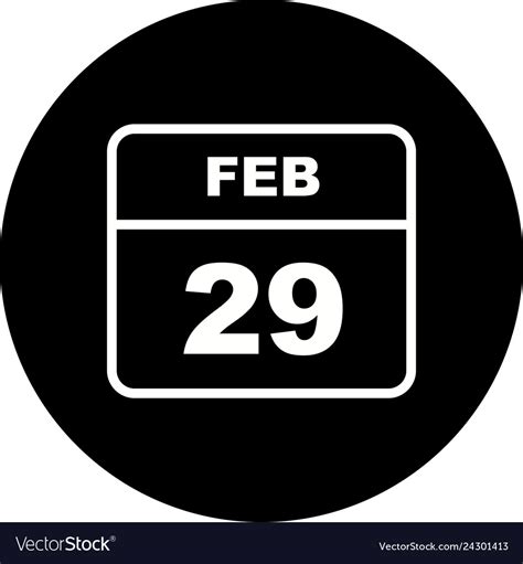 February 29th date on a single day calendar Vector Image