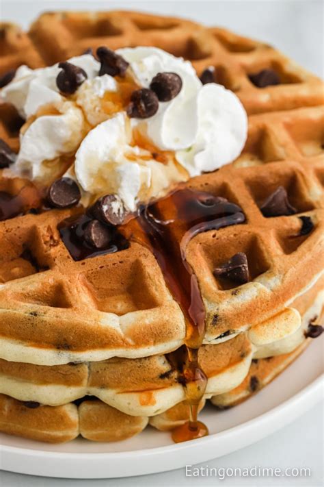 Chocolate Chip Waffles Recipe - Eating on a Dime