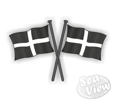 Large Cornwall Double Flag Sticker