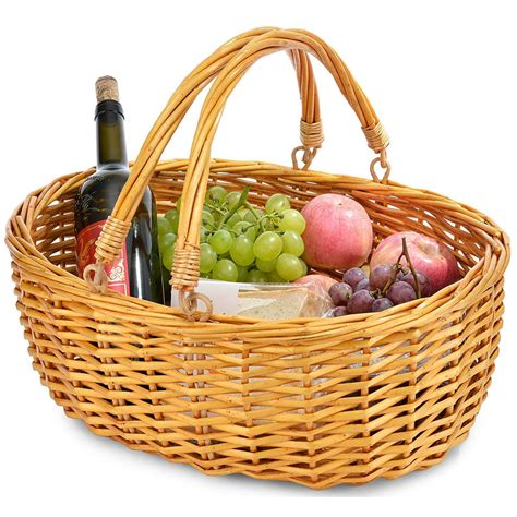 Wicker Basket with Double Folding Handles | Wicker Easter Basket | Storage of Plastic Easter ...