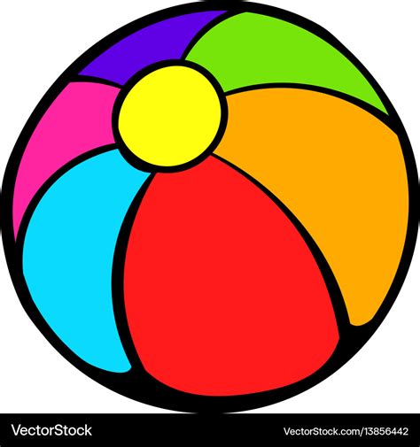 Colorful ball icon cartoon Royalty Free Vector Image