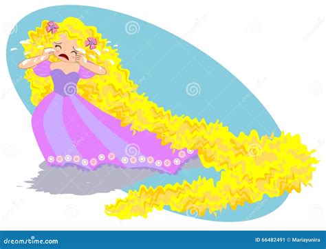 Crying rapunzel stock vector. Illustration of vector - 66482491