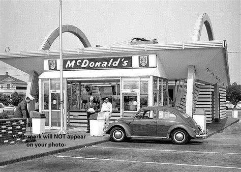 Vintage McDonald's PHOTO Sign Burger Joint 60s Drive-In Diner VW Bug ...