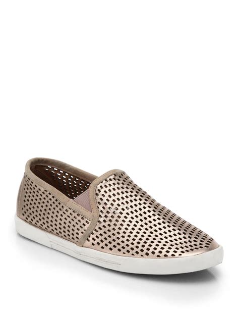 Lyst - Joie Kidmore Perforated Metallic Leather Skate Shoes in Metallic