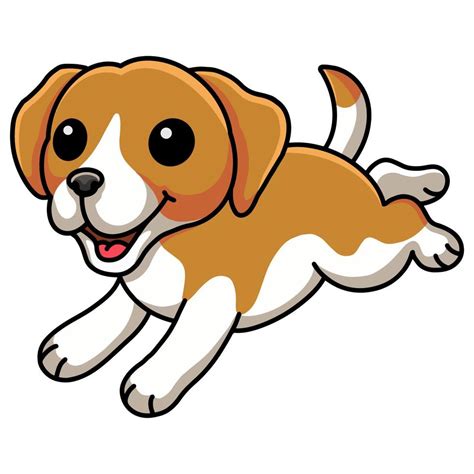 Cute little beagle dog cartoon running 15380639 Vector Art at Vecteezy