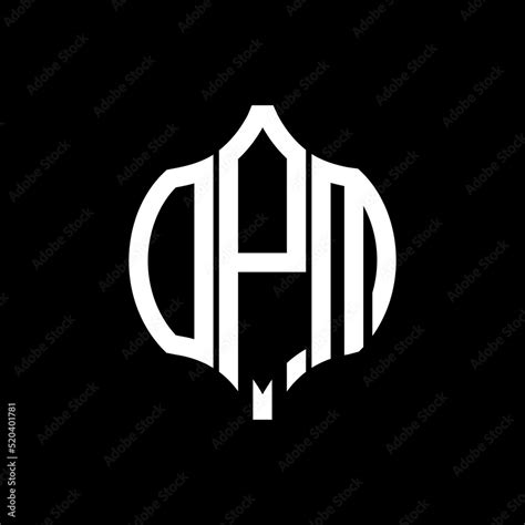 OPM letter logo. OPM best black background vector image. OPM Monogram ...