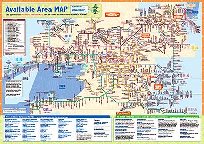 KANSAI THRU PASS Transport Map, Public Transport, Japan Map, Japan Travel, Kobe Japan, Wakayama ...