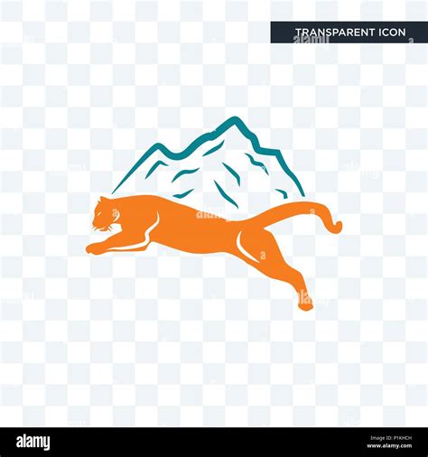 mountain lion vector icon isolated on transparent background, mountain ...