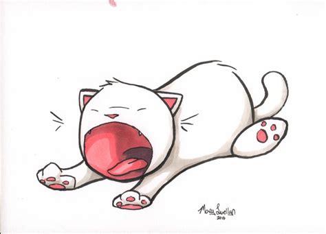 ORIGINAL ART Yawning Cat Copic Marker Art Sketch 5x7 Kitty Stretch | Marker art, Copic marker ...