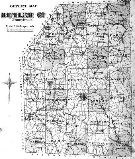 Butler County Pennsylvania Maps, 1874