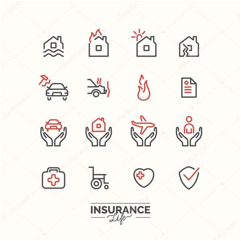 Life insurance icons. — Stock Vector © alekseyderin.gmail.com #108937320