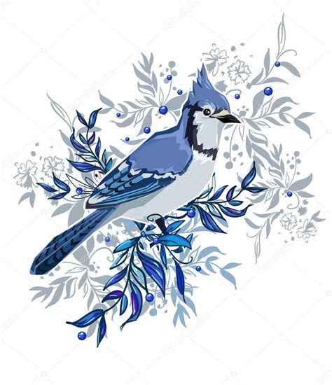 Blue Jay bird — Stock Vector © AlsouSh #129185890