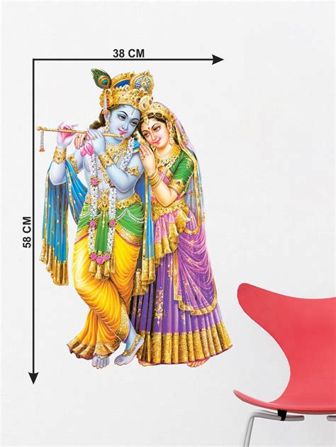 Buy online Radha Krishna Wall Sticker For Living Room from Wall Decor for Unisex by Decor Villa ...