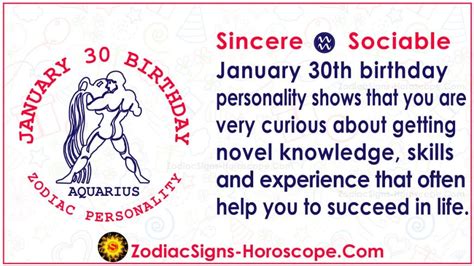 January 30 Zodiac (Aquarius) Horoscope Birthday Personality and Lucky ...