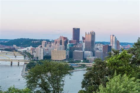 Skyline of Pittsburgh, Pennsylvania from Mount Washington at Night ...