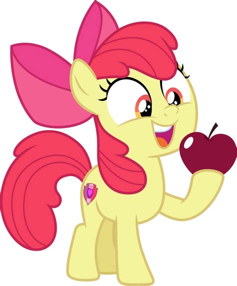 Apple Bloom with an apple by CloudyGlow on DeviantArt