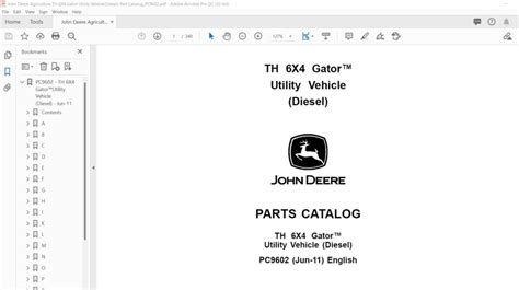 John Deere Agriculture TH 6X4 Gator Utility Vehicle(Diesel) Part ...