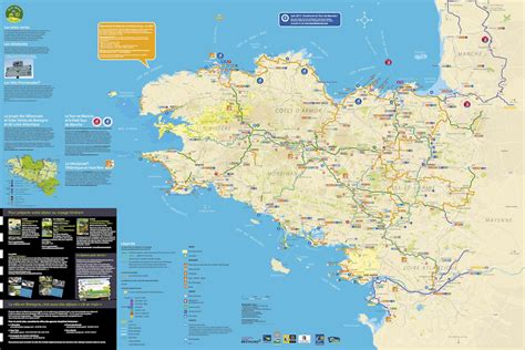 Map of bike routes and voies vertes in Brittany - Freewheeling France