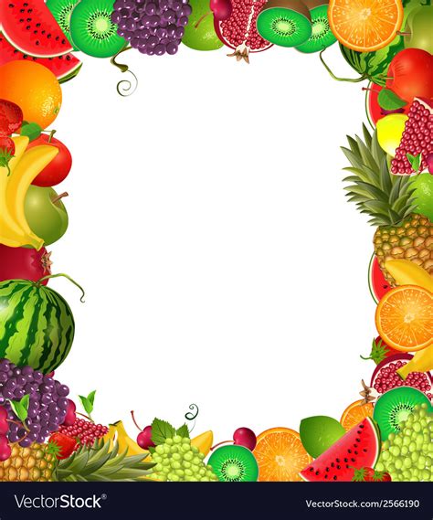 Frame template of fruit for you design Royalty Free Vector