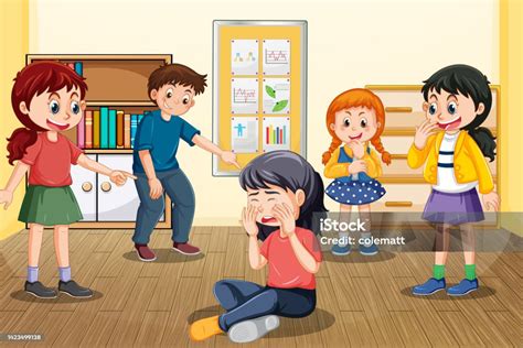 Bullying Sekolah Dengan Karakter Kartun Siswa Ilustrasi Stok - Unduh Gambar Sekarang - Anak ...