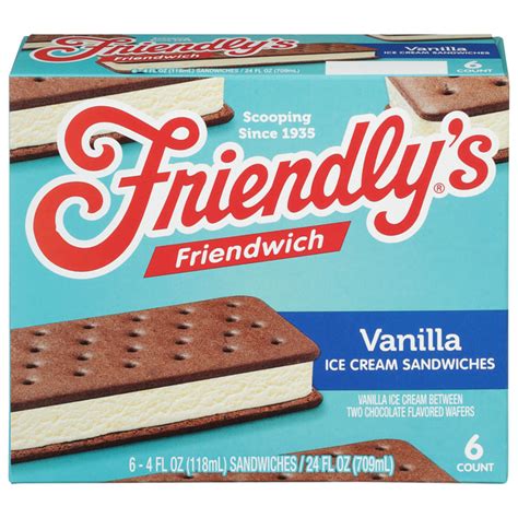 Save on Friendly's Friendwich Ice Cream Sandwiches Vanilla - 6 ct Order ...