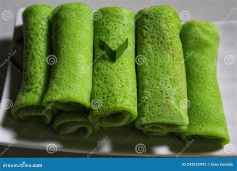 A Few "dadar Gulung" on a Plate Stock Photo - Image of pandan, dessert: 243035992