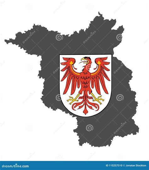 Coat of Arms of Brandenburg. High Detailed Map Silhouette Brandenburg, Editorial Image ...