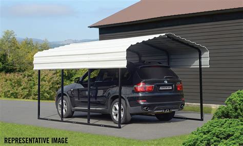 Arrow CPH102007 Steel Carport ft. Galvanized, 10 x 20 x 7', Black/Eggshell 26862111159 | eBay