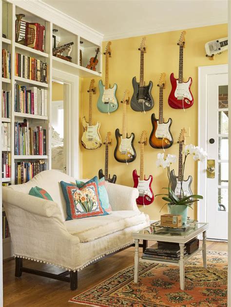 10 Cool Ways To Display Your Guitar Collection | Housetodecor.com