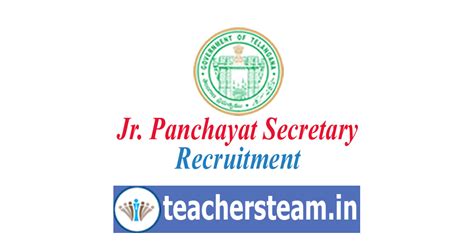 Telangana Junior Panchayat Secretary posts 9355 posts recruitment-Ntofication-syllabus-@tspsri ...