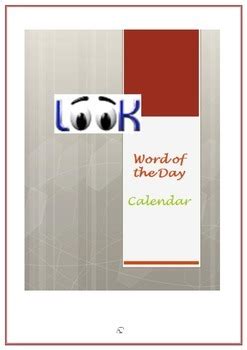 Word of the Day Calendar by Learn English with Dianna | TPT