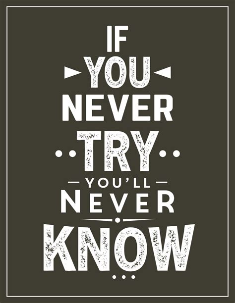 if you never try you will never know motivational quotes 5319312 Vector ...