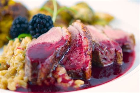 Duck with Blackberry-Chambord Sauce (plated) | Duck sauce, Berry sauce, Chip shop curry sauce