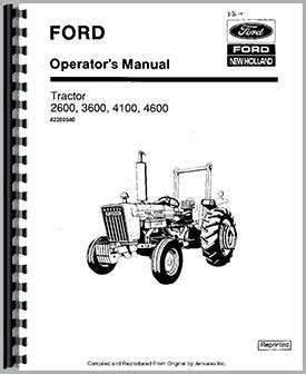 Ford 3600 Tractor Operators Manual