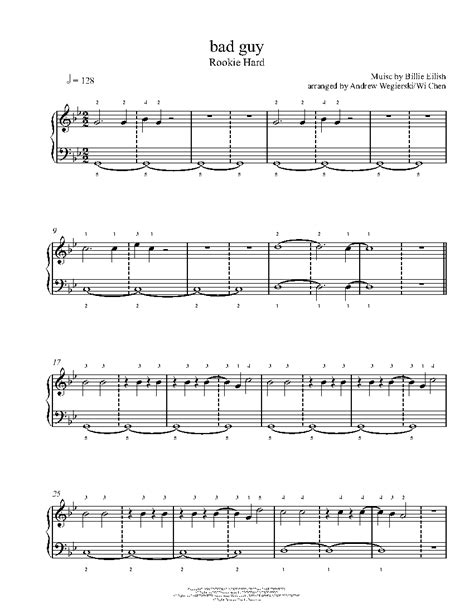 bad guy by Billie Eilish Sheet Music & Lesson | Rookie Level