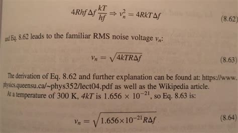 Solved The Johnson Thermal Noise equation is given the | Chegg.com