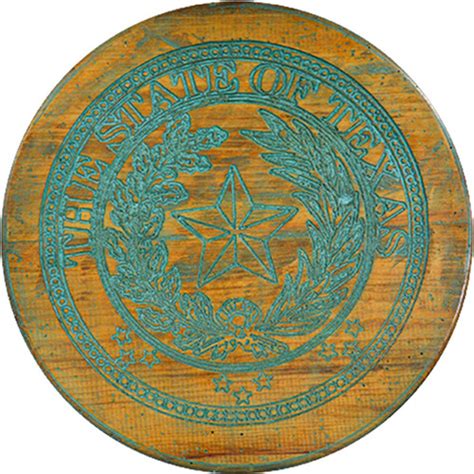 Wooden Texas State Seal - Turquoise Wash | Lone Star Western Decor