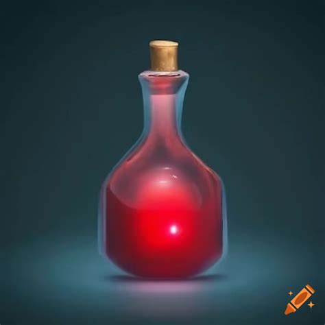 Geometric vial containing a mysterious red potion