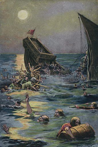 The wreck of the White Ship carrying the only son of King … stock image | Look and Learn