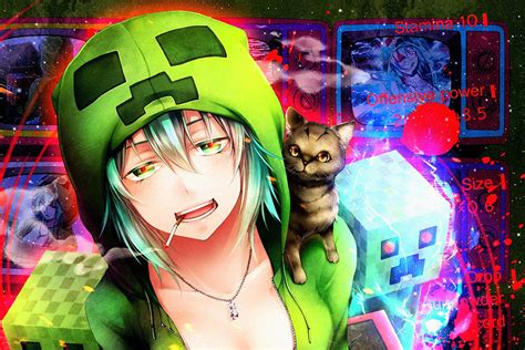 Minecraft Creeper Girl Anime Poster – My Hot Posters