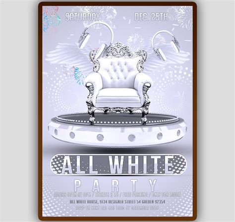 All White Party Invitations Templates Free