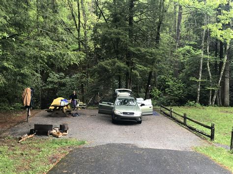 car camping at hurricane campground near mount rogers (va). our spot backed up to a stream which ...