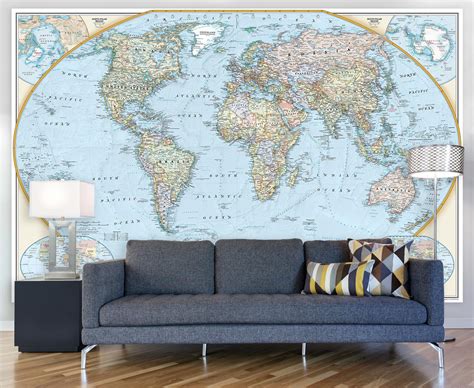 National Geographic World Map Wall Mural 125th Anniversary - Etsy