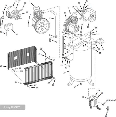 Husky 80 Gallon Air Compressor, TF2912 - Parts