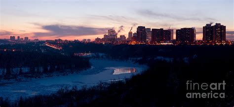 Edmonton Winter Skyline At Dusk Photograph by Terry Elniski - Pixels